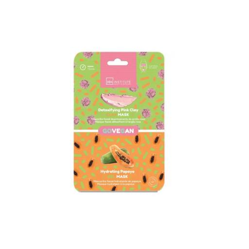 DÚO MASCARILLA IDC SKINCARE Essentials DE ARCILLA ROSA Y PAPAYA. [0]