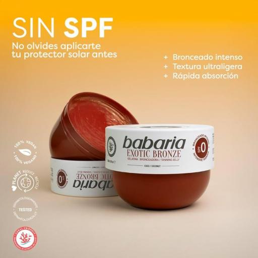 Gelatina Bronceadora Coco SPF0 75 ml – Formato Viaje-BABARIA