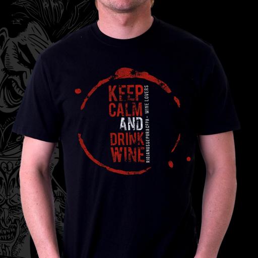 Camiseta Keep Calm and Drink Wine Hombre [2]