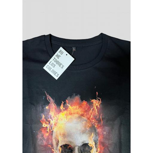Camiseta Calavera Fuego Negra NMTLC [2]