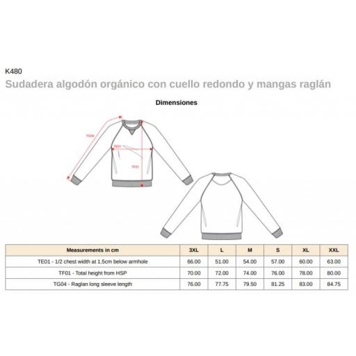 Sudadera Cuello Redondo Unisex K480 Snow Grey  [3]