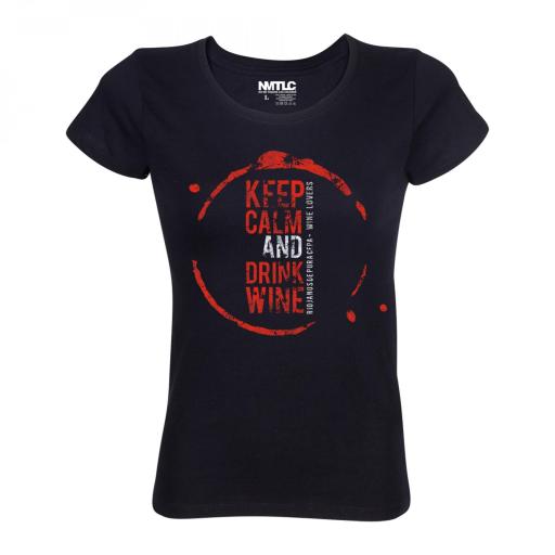 Camiseta Keep Calm and Drink Wine Mujer