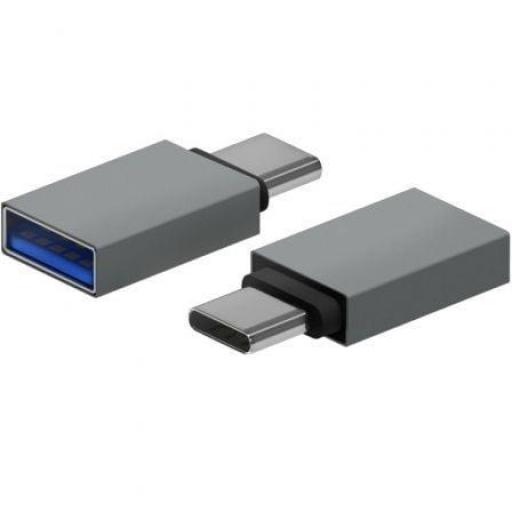 Adaptador USB 3.2 Aisens A108-0718/ USB Hembra - USB Tipo-C Macho/ Gris [0]