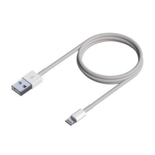 Cable Lightning Aisens A102-0542/ USB Macho - Lightning Macho/ Hasta 2.5W/ 60Mbps/ 50cm/ Blanco [0]