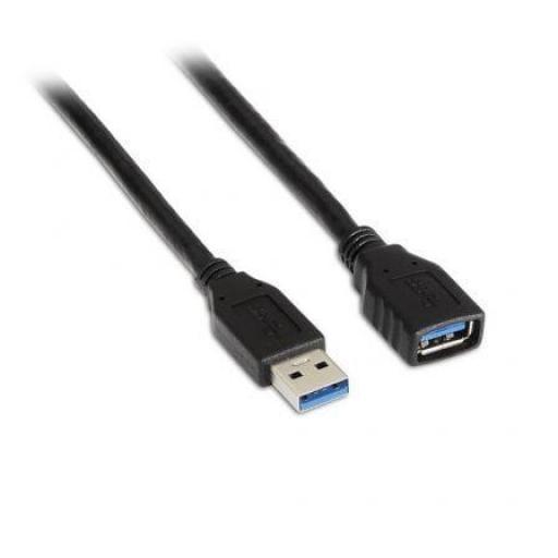 Cable Alargador USB 3.0 Aisens A105-0041/ USB Macho - USB Hembra/ Hasta 9W/ 625Mbps/ 1m/ Negro [0]