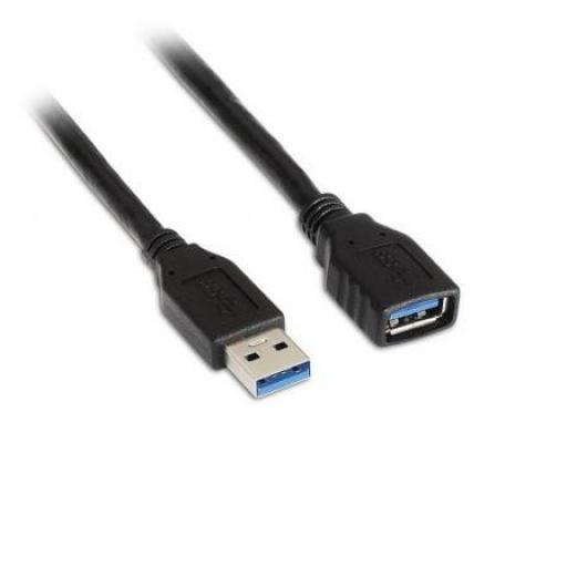 Cable Alargador USB 3.0 Aisens A105-0042/ USB Macho - USB Hembra/ Hasta 9W/ 625Mbps/ 2m/ Negro [0]