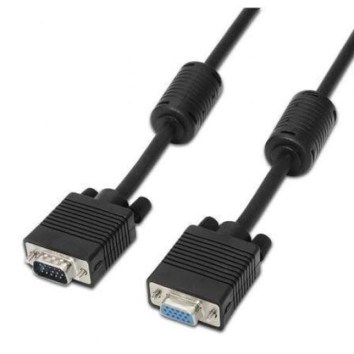 Cable Alargador SVGA Aisens A113-0078/ VGA Macho - VGA Hembra/ Hasta 3W/ 10Mbps/ 1.8m/ Negro [0]
