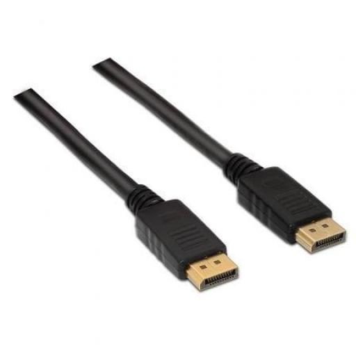 Cable DisplayPort 1.2 4K Aisens A124-0129/ DisplayPort Macho - DisplayPort Macho/ Hasta 5W/ 2300Mbps/ 2m/ Negro [0]
