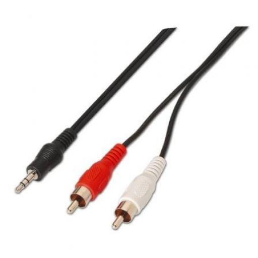 Cable Estéreo Aisens A128-0147/ Jack 3.5 Macho - 2x RCA Macho/ Hasta 0.1W/ 1.5m/ Negro [0]