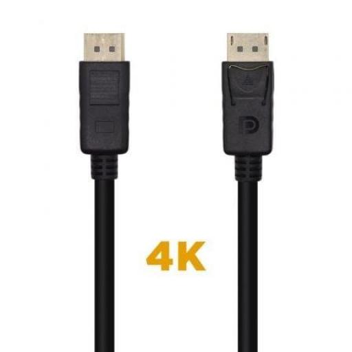 Cable DisplayPort 1.2 4K Aisens A124-0455/ DisplayPort Macho - DisplayPort Macho/ 1m/ Negro [0]