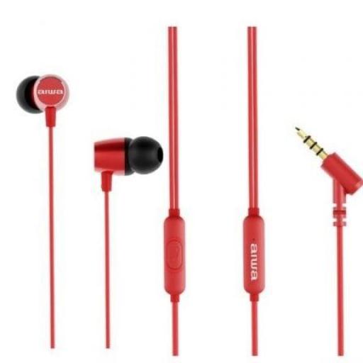 Auriculares Intrauditivos Aiwa ESTM-30RD/ con Micrófono/ Jack 3.5/ Rojo [0]