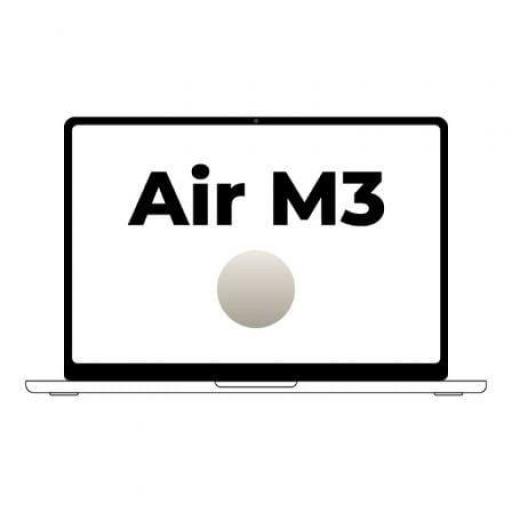 Apple Macbook Air 13,6"/ M3 8-Core CPU/ 8Gb/ 256Gb SSD/ 8-Core GPU/ Blanco Estrella [0]