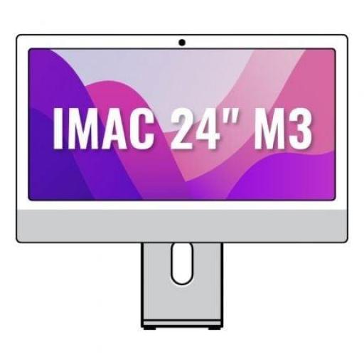 Apple iMac 24" Retina 4,5K / M3 8-Core CPU/ 8Gb/ 256Gb SSD/ 8-Core GPU/ Plata [0]