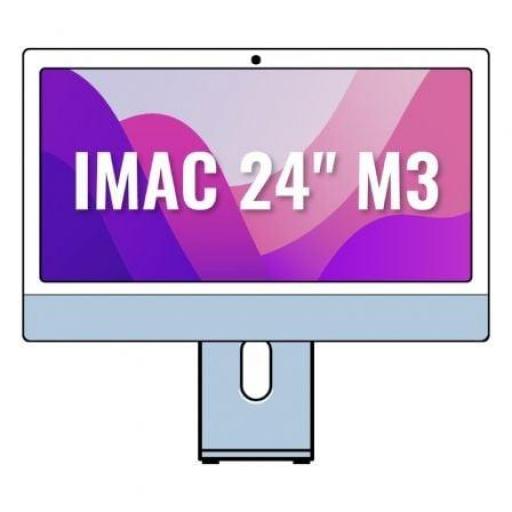 Apple iMac 24" Retina 4,5K / M3 8-Core CPU/ 8Gb/ 256Gb SSD/ 8-Core GPU/ Azul [0]