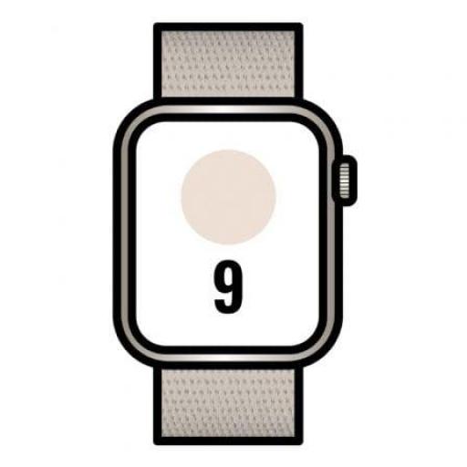 Apple Watch Series 9/ GPS/ 45mm/ Caja de Aluminio Blanco Estrella/ Correa Deportiva Loop Blanco Estrella [0]