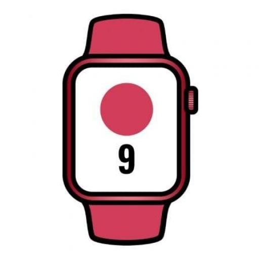 Apple Watch Series 9/ GPS/ 41mm/ Caja de Aluminio Rojo/ Correa Deportiva Rojo S/M [0]