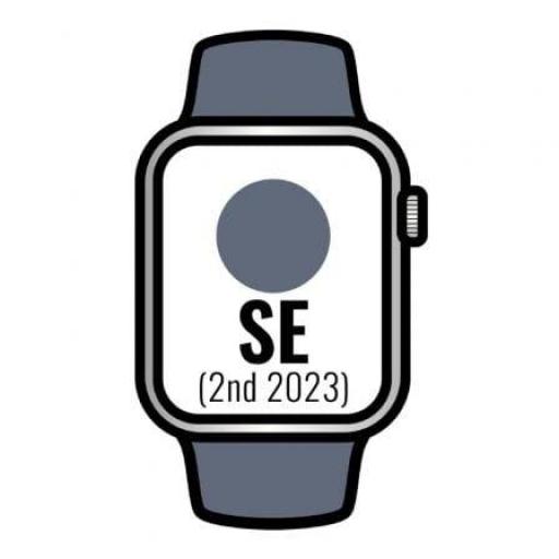 Apple Watch SE 2 Gen 2023/ GPS/ Cellular/ 40mm/ Caja de Aluminio Plata/ Correa Deportiva Azul Tempestad S/M [0]