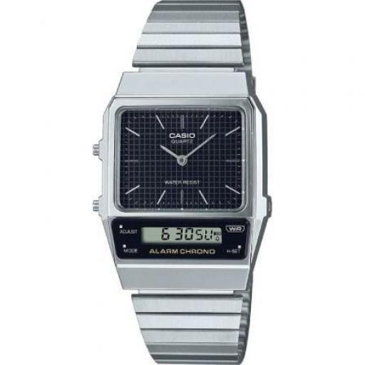 Reloj Analógico y Digital Casio Vintage Edgy AQ-800E-1AEF/ 41mm/ Plata y Negro [0]