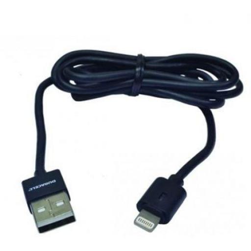 Cable USB Lightning Duracell USB5012A/ USB Macho - Lightning Macho/ 1m/ Negro [0]