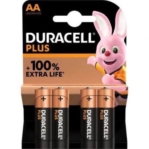 Pack de 4 Pilas AA Duracell Plus Extra Life LR6/ 1.5V/ Alcalinas [0]