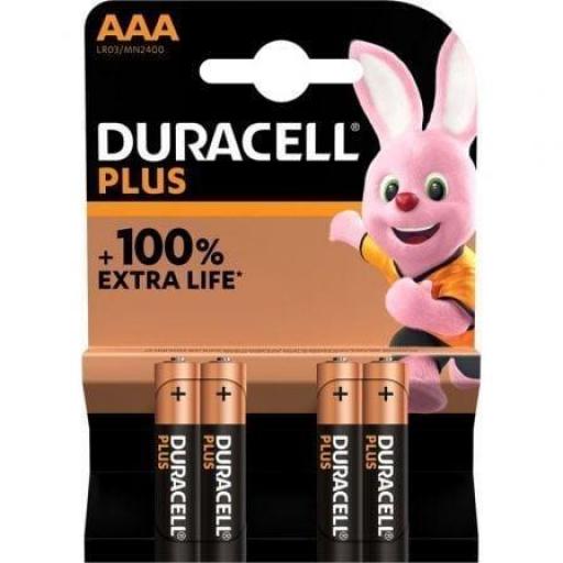 Pack de 4 Pilas AAA Duracell Plus MN2400/ 1.5V/ Alcalinas [0]