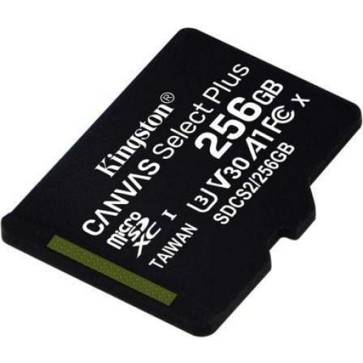 Tarjeta de Memoria Kingston CANVAS Select Plus 256GB microSD XC/ Clase 10/ 100MBs [0]