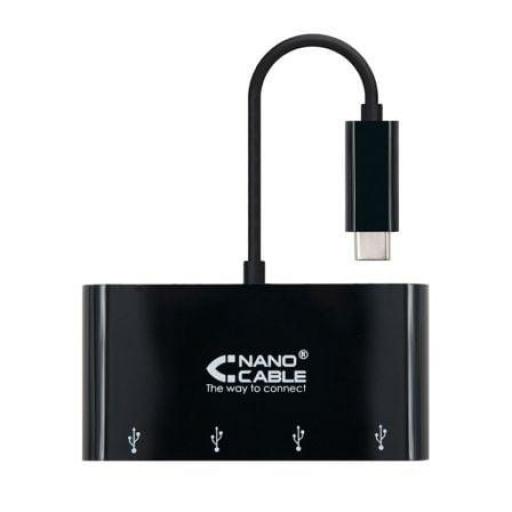 Hub USB Tipo-C Nanocable 10.16.4401-BK / 4xUSB [0]