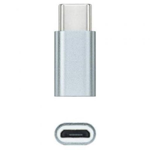 Adaptador Nanocable 10.02.0011/ USB Tipo-C Macho - MicroUSB Hembra [0]