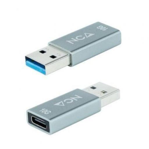 Adaptador USB 3.1 Nanocable 10.02.0013/ USB Macho - USB Tipo-C Hembra [0]