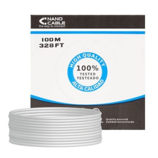 Bobina de Cable RJ45 UTP Nanocable 10.20.0302 Cat.5e/ 100m/ Gris [0]