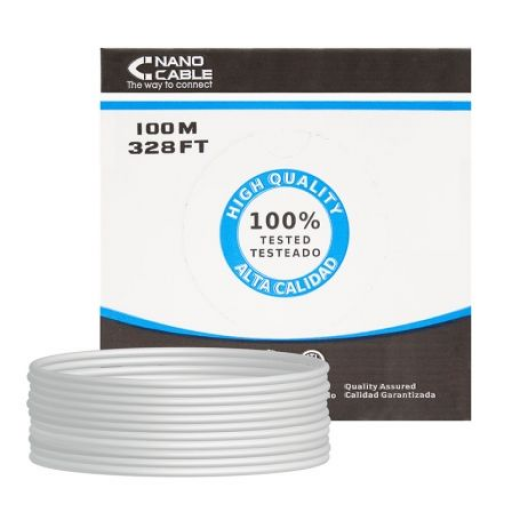 Bobina de Cable RJ45 UTP Nanocable 10.20.0502 Cat.6/ 100m/ Gris [0]