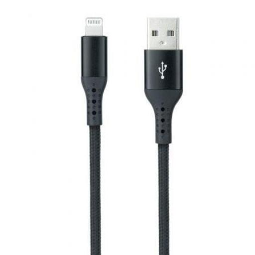 Cable USB 2.0 Lightning Nanocable 10.10.0401-COBK/ USB Macho - Lightning Macho/ 1m/ Negro [0]