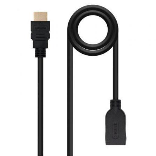 Cable Alargador HDMI Nanocable 10.15.1011/ HDMI Macho - HDMI Hembra/ 1m/ Negro [0]