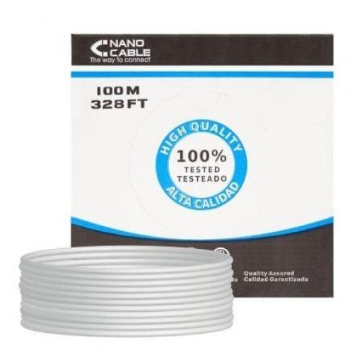 Bobina de Cable RJ45 FTP Nanocable 10.20.0902 Cat.6/ 100m/ Gris [0]