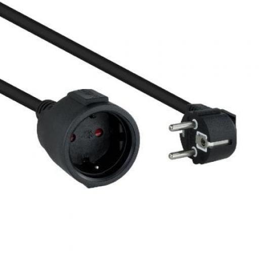Cable Alargador de Corriente Nanocable 10.22.0603-BK/ Schuko Hembra - Schuko Macho/ 3m/ Negro [0]