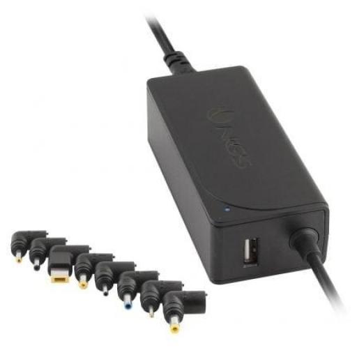 Cargador de Portátil NGS W-45W/ 45W/ Automático/ 8 Conectores/ Voltaje 19-20V/ 1 USB [0]