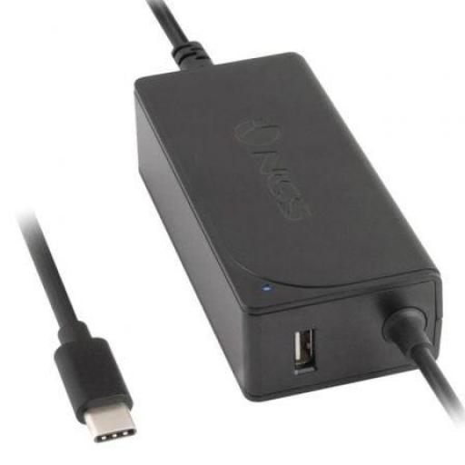 Cargador de Portátil NGS W-65W TYPE C/ 65W/ Automático/ Voltaje 12-20V/ 1 USB [0]
