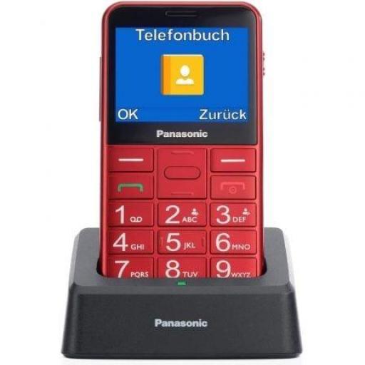 Teléfono Móvil Panasonic KX-TU155EXRN para Personas Mayores/ Rojo [0]