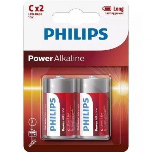 Pack de 2 Pilas C Philips LR14P2B/10/ 1.5V/ Alcalinas [0]