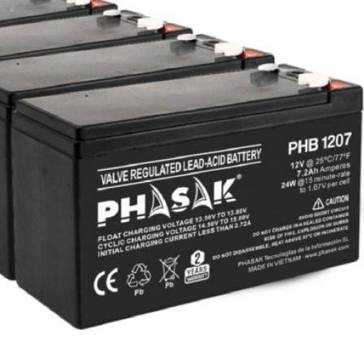 Batería Phasak PHB 1207 compatible con SAI/UPS PHASAK según especificaciones [0]