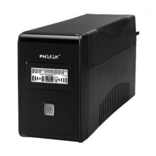 SAI Línea Interactiva Phasak 850 VA LCD Interactive/ 850VA/ 2 Salidas/ Formato Torre [0]