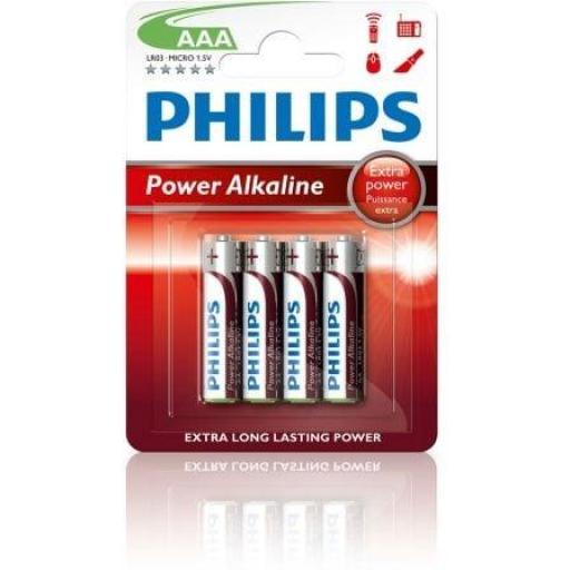 Pack de 4 Pilas AAA Philips LR03P4B/10/ 1.5V/ Alcalinas [0]