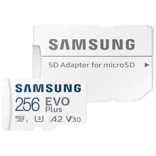 Tarjeta de Memoria Samsung EVO Plus 2021 256GB microSD XC con Adaptador/ Clase 10/ 130MBs [0]