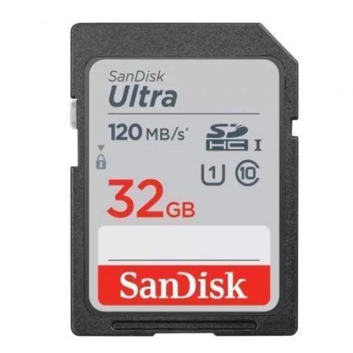 Tarjeta de Memoria SanDisk Ultra 32GB SD HC UHS-I - SDXC/ Clase 10/ 120MBs [0]