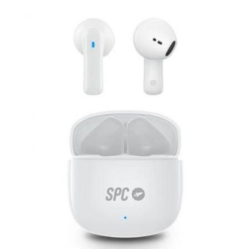 Auriculares Bluetooth SPC Zion 2 Play con estuche de carga/ Autonomía 7h/ Stick Corto 30mm/ Blancos [0]