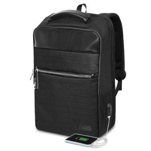 Mochila Subblim Business V2 AP Backpack para Portátiles hasta 15.6"/ Puerto USB/ Negra [0]