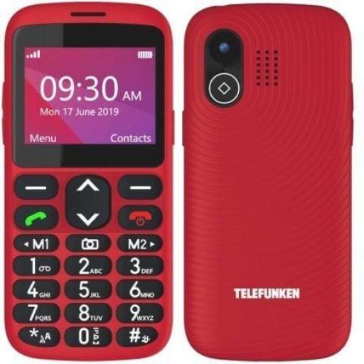 Teléfono Móvil Telefunken S520 para Personas Mayores/ Rojo [0]