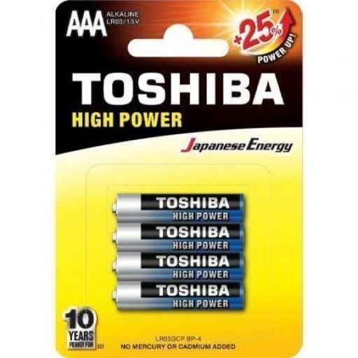 Pack de 4 Pilas AAA Toshiba High Power LR03/ 1.5V/ Alcalinas [0]
