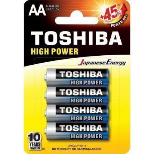 Pack de 4 Pilas AA Toshiba High Power LR6/ 1.5V/ Alcalinas [0]