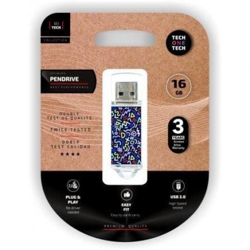 Pendrive 16GB Tech One Tech Kaotic Dark USB 2.0 [0]
